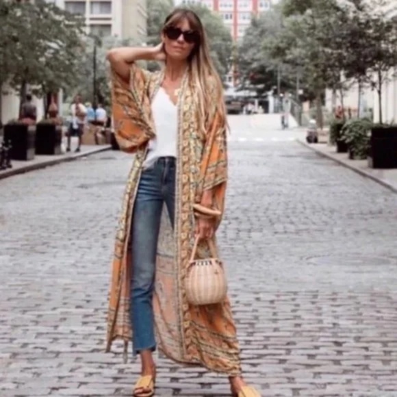 Other - SOLD OUT Golden Fields Bohemian Kimono Wrap Robe